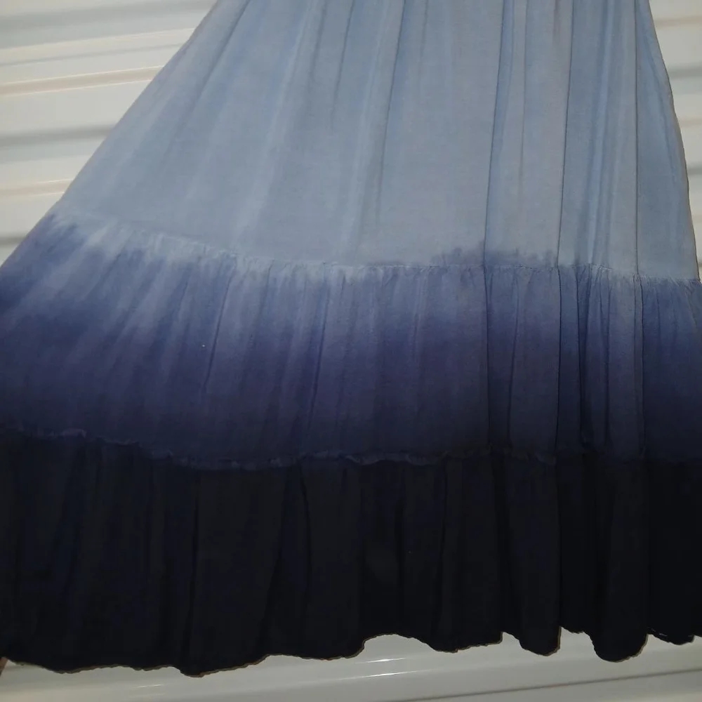 Women's UNIQUE SPECTRUM Blue Navy Ombre Tank Top 2X - Picture 5 of 7
